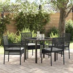 Ensemble de salle à manger pour jardin 5 pcs Noir polyrotin 563370563370