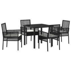 Ensemble de salle à manger pour jardin 5 pcs Noir polyrotin 563370563370