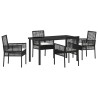 Ensemble de salle à manger pour jardin 5 pcs Noir polyrotin 563371563371