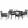 Ensemble de salle à manger pour jardin 5 pcs Noir polyrotin 563371563371