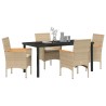 Ensemble de salle à manger pour jardin 5 pcs Beige polyrotin 563372563372