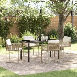 Ensemble de salle à manger pour jardin 5 pcs Beige polyrotin 563373563373