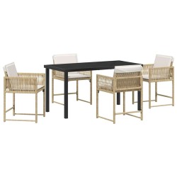 Ensemble de salle à manger pour jardin 5 pcs Beige polyrotin 563373563373