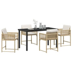 Ensemble de salle à manger pour jardin 5 pcs Beige polyrotin 563373563373