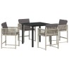 Ensemble de salle à manger pour jardin 5 pcs Gris clair 563374563374