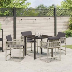 Ensemble de salle à manger pour jardin 5 pcs Gris clair 563374563374