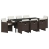Ensemble de salle à manger pour jardin 9 pcs Marron polyrotin 563375563375