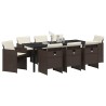 Ensemble de salle à manger pour jardin 9 pcs Marron polyrotin 563375563375