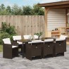 Ensemble de salle à manger pour jardin 9 pcs Marron polyrotin 563375563375