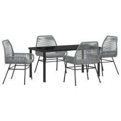 Ensemble de salle à manger pour jardin 5 pcs Gris polyrotin 563378563378