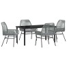 Ensemble de salle à manger pour jardin 5 pcs Gris polyrotin 563378563378