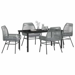 Ensemble de salle à manger pour jardin 5 pcs Gris polyrotin 563378563378