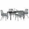 Ensemble de salle à manger pour jardin 5 pcs Gris polyrotin 563378563378