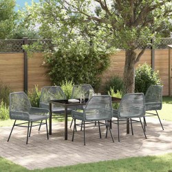 Ensemble de salle à manger pour jardin 7 pcs Gris polyrotin 563379563379