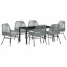 Ensemble de salle à manger pour jardin 7 pcs Gris polyrotin 563379563379