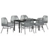 Ensemble de salle à manger pour jardin 7 pcs Gris polyrotin 563379563379