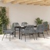 Ensemble de salle à manger pour jardin 7 pcs Gris polyrotin 563379563379