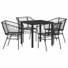 Ensemble de salle à manger pour jardin 5 pcs Noir polyrotin 563381563381