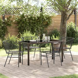 Ensemble de salle à manger pour jardin 5 pcs Noir polyrotin 563382563382