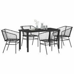 Ensemble de salle à manger pour jardin 5 pcs Noir polyrotin 563382563382