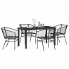 Ensemble de salle à manger pour jardin 5 pcs Noir polyrotin 563382563382