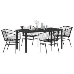 Ensemble de salle à manger pour jardin 5 pcs Noir polyrotin 563383563383