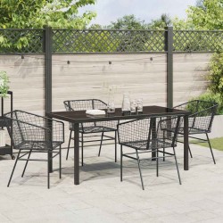 Ensemble de salle à manger pour jardin 5 pcs Noir polyrotin 563383563383