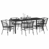 Ensemble de salle à manger pour jardin 7 pcs Noir polyrotin 563384563384