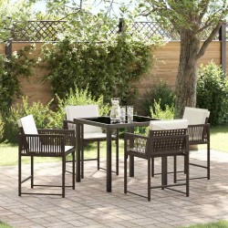 Ensemble de salle à manger pour jardin 5 pcs Marron polyrotin 563385563385