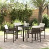 Ensemble de salle à manger pour jardin 5 pcs Marron polyrotin 563385563385