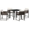 Ensemble de salle à manger pour jardin 5 pcs Marron polyrotin 563385563385