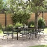 Ensemble de salle à manger pour jardin 7 pcs Noir polyrotin 563386563386