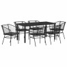Ensemble de salle à manger pour jardin 7 pcs Noir polyrotin 563386563386
