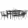 Ensemble de salle à manger pour jardin 7 pcs Noir polyrotin 563386563386