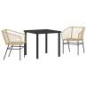 Ensemble de salle à manger pour jardin 3 pcs Marron polyrotin 563387563387