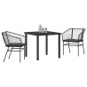 Ensemble de salle à manger pour jardin 3 pcs Noir polyrotin 563388563388