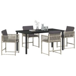 Ensemble de salle à manger pour jardin 5 pcs Gris clair 563389563389