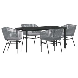 Ensemble de salle à manger pour jardin avec coussin 5 pcs Gris 563390563390
