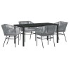 Ensemble de salle à manger pour jardin avec coussin 5 pcs Gris 563390563390