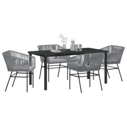 Ensemble de salle à manger pour jardin avec coussin 5 pcs Gris 563390563390