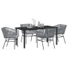 Ensemble de salle à manger pour jardin avec coussin 5 pcs Gris 563390563390