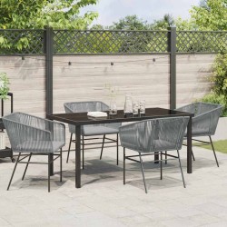 Ensemble de salle à manger pour jardin avec coussin 5 pcs Gris 563390563390