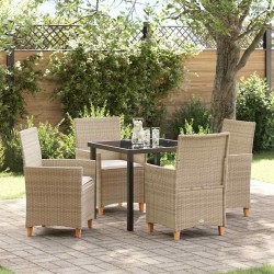 Ensemble de salle à manger pour jardin 5 pcs Beige polyrotin 563391563391