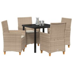 Ensemble de salle à manger pour jardin 5 pcs Beige polyrotin 563391563391