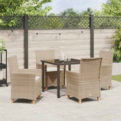 Ensemble de salle à manger pour jardin 5 pcs Beige polyrotin 563391563391