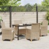 Ensemble de salle à manger pour jardin 5 pcs Beige polyrotin 563392563392