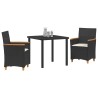 Ensemble de salle à manger pour jardin 3 pcs Noir polyrotin 563393563393