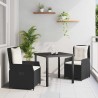 Ensemble de salle à manger pour jardin 3 pcs Noir polyrotin 563394563394
