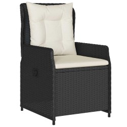 Ensemble de salle à manger pour jardin 3 pcs Noir polyrotin 563394563394