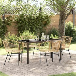 Ensemble de salle à manger pour jardin 5 pcs Marron polyrotin 563395563395